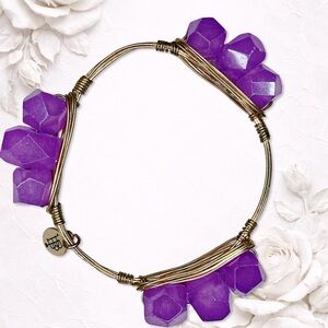 5542. Purple Bourbon and Bowties Bracelet